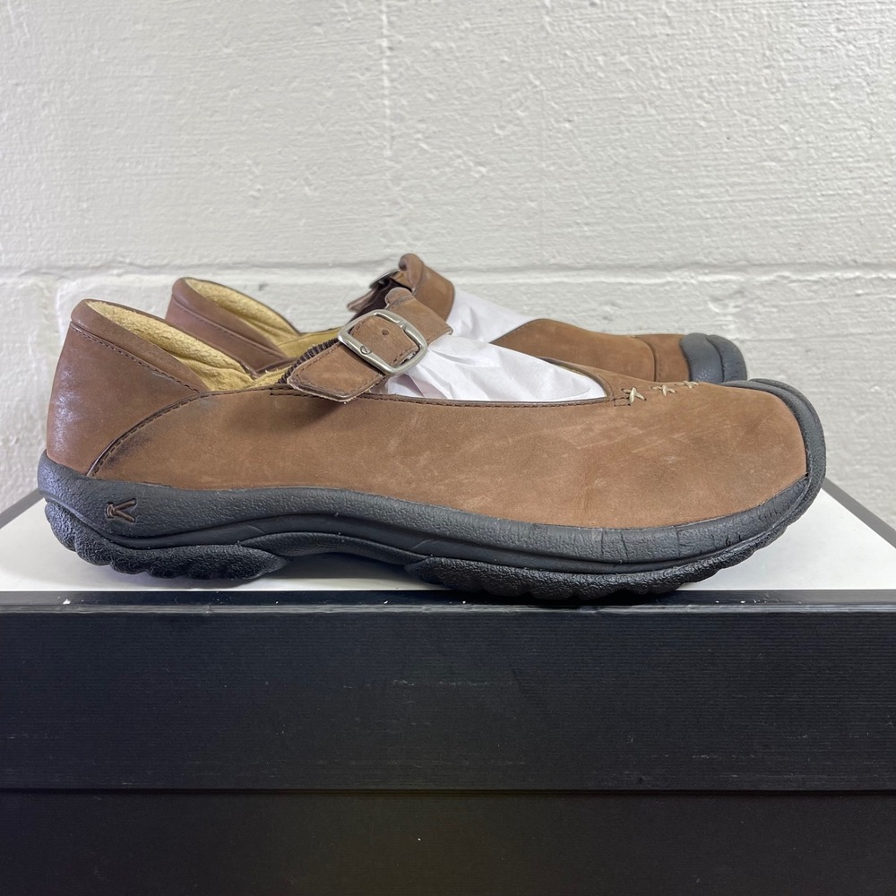 Keen Women's Mary Jane Brown Nubuck Walking Comfort Flats Shoes Women's 11 US